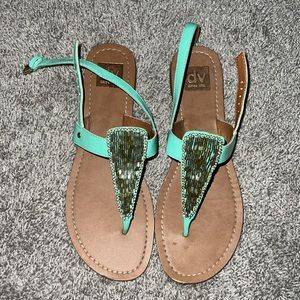 Dolce Vita Teal Beaded Sandals